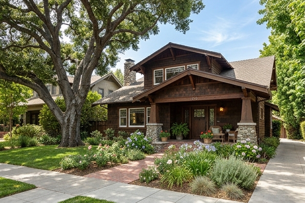 Craftsman bungalow with covered porch